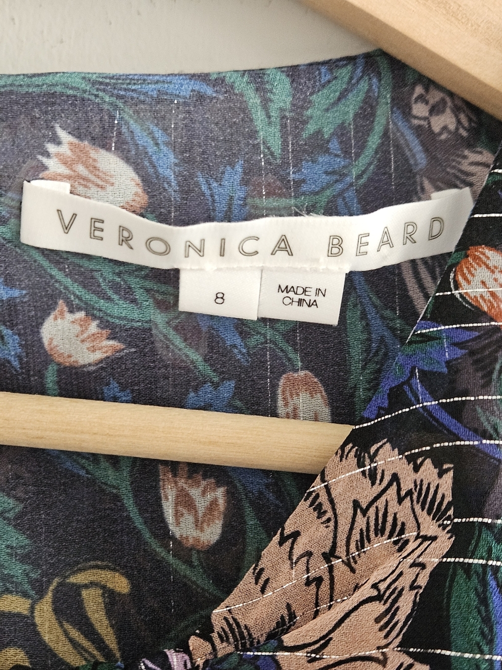 Veronica Beard Peppa Floral Metallic Silk Ruched Mini Dress Women's Size 8 Event - Picture 10 of 13